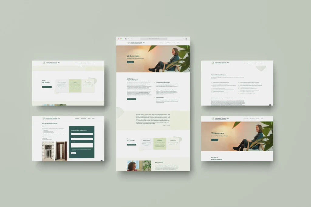 Werbeagentur studio jay Portfolio Psychotherapie Kollreider Webseite Laptop Version
