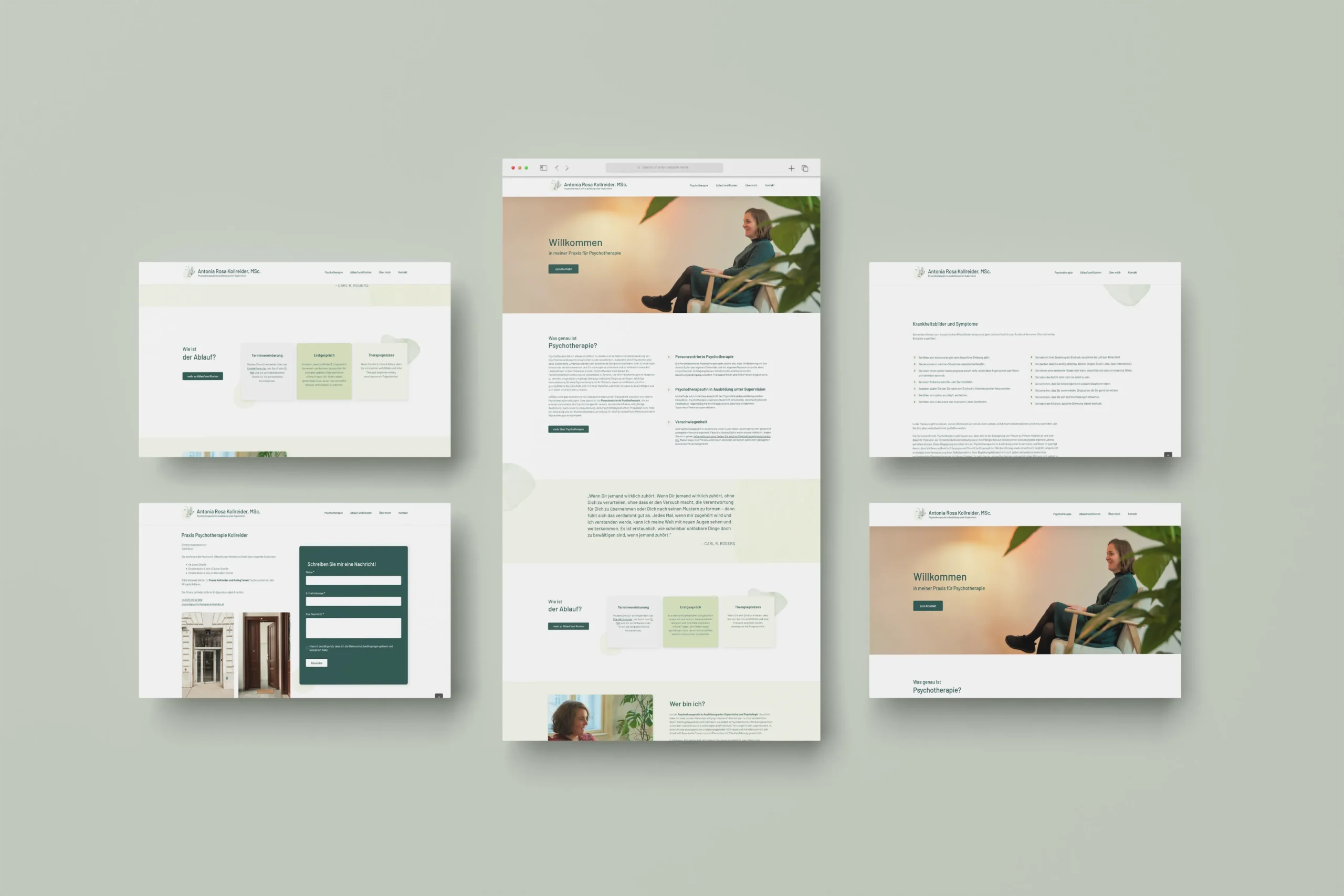 Werbeagentur studio jay Portfolio Psychotherapie Kollreider Webseite Laptop Version