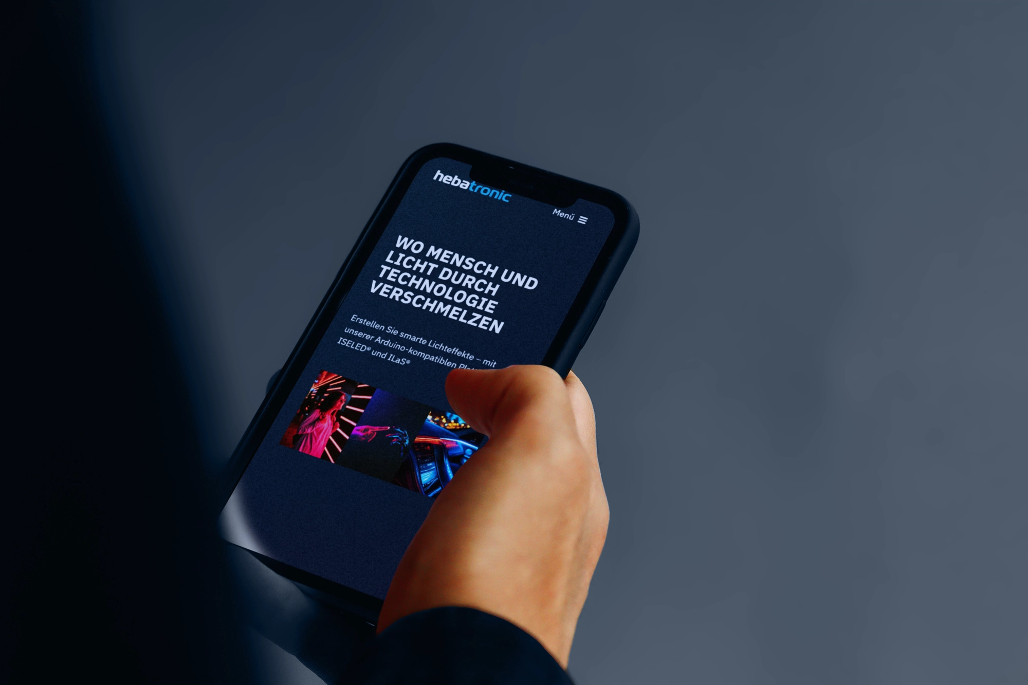 Werbeagentur studio jay Portfolio Hebatronic Webseite Mobile Version