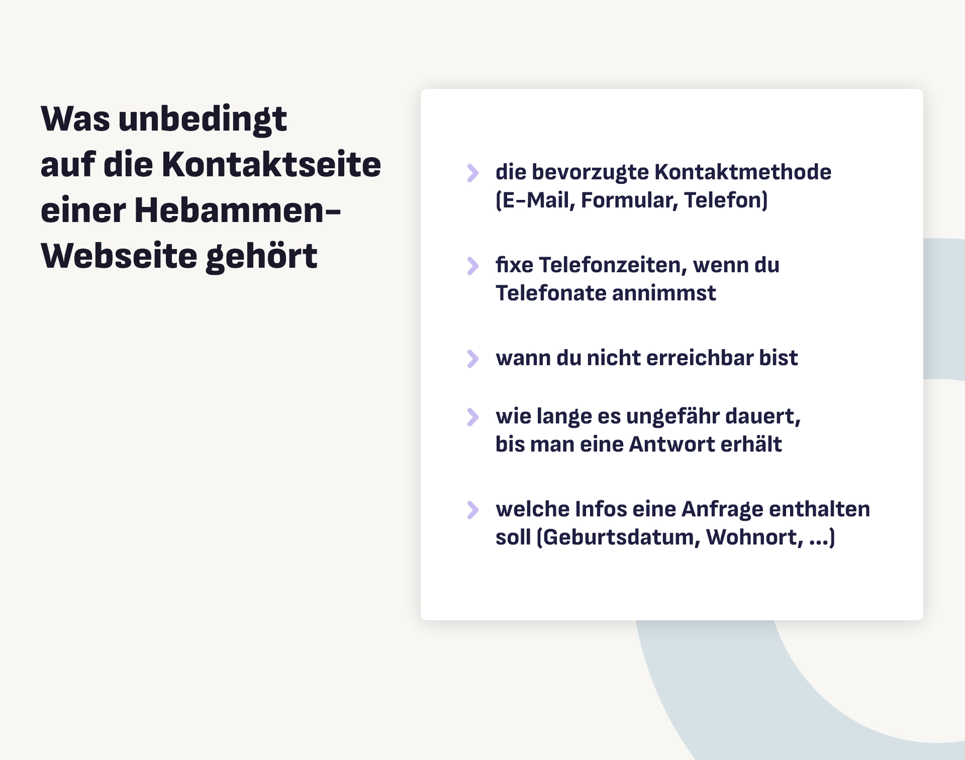 Marketing-Fehler, die Hebammen im Alltag unnötig Arbeit machen Kontakseite Werbeagentur